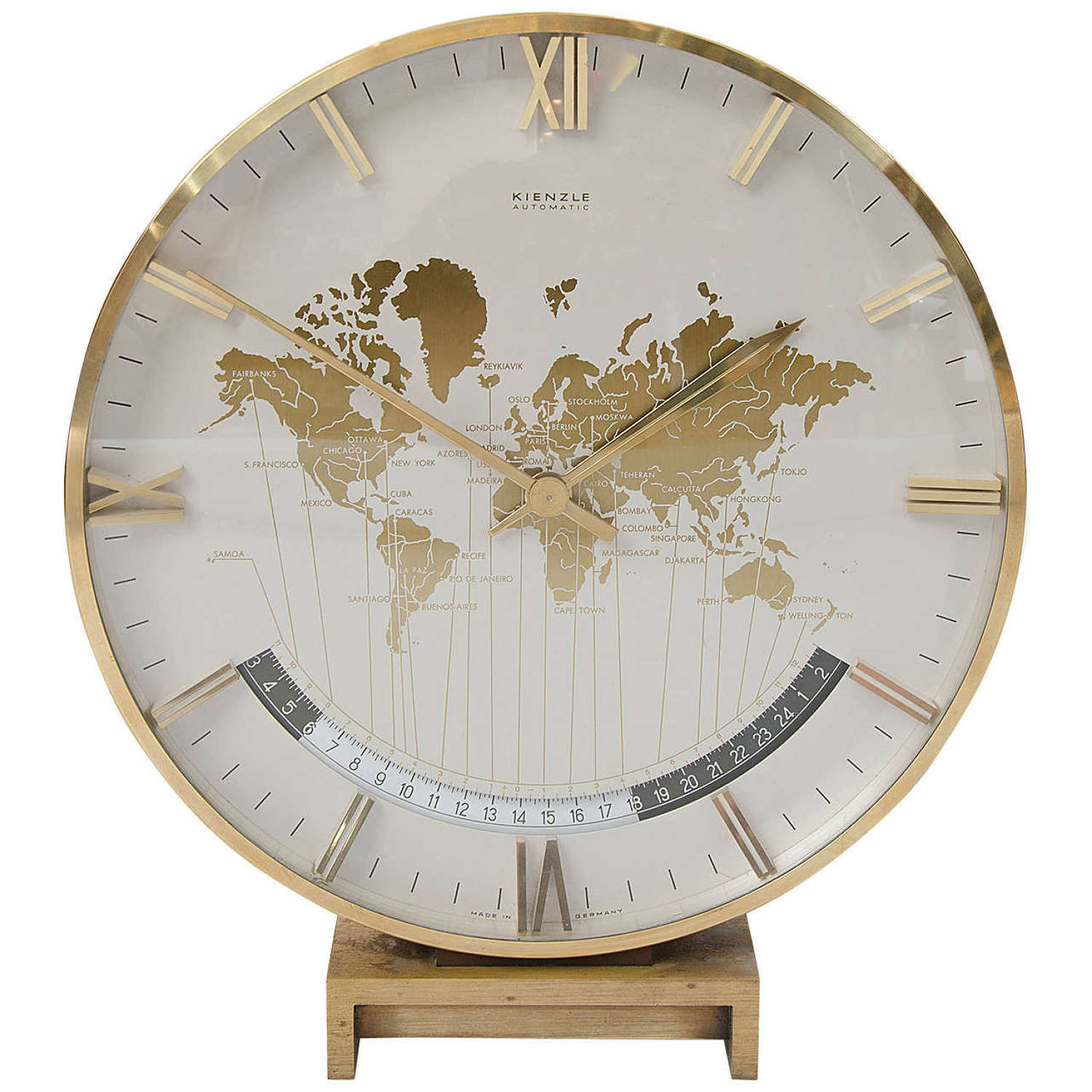 Kienzle World Time Zone Desk Clock by Heinrich Möller