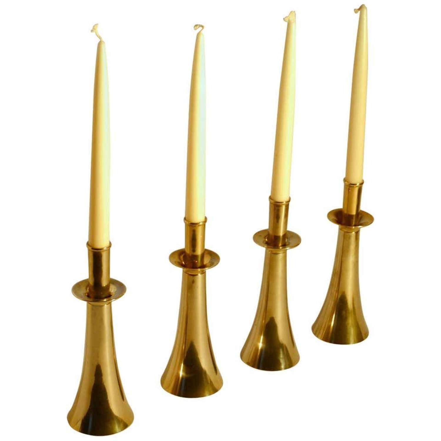 Four Bronze 1960's Bell Shaped Candle Holders by Harald Quistgaard