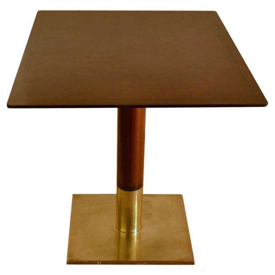 Square Dining Table on Centre Base and Bronze Foot