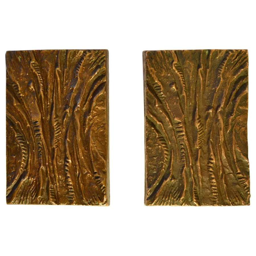 Bronze Push and Pull Door Handles with Curved pattern