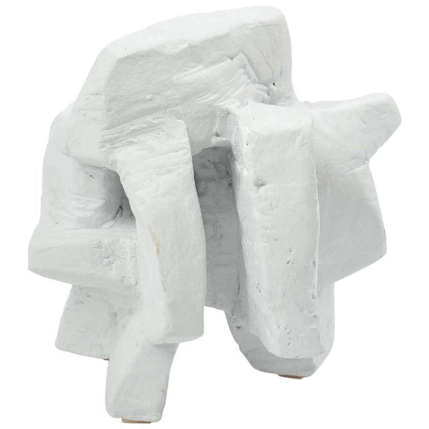 Chalk White Abstract Sculpture by Bryan Blow 3