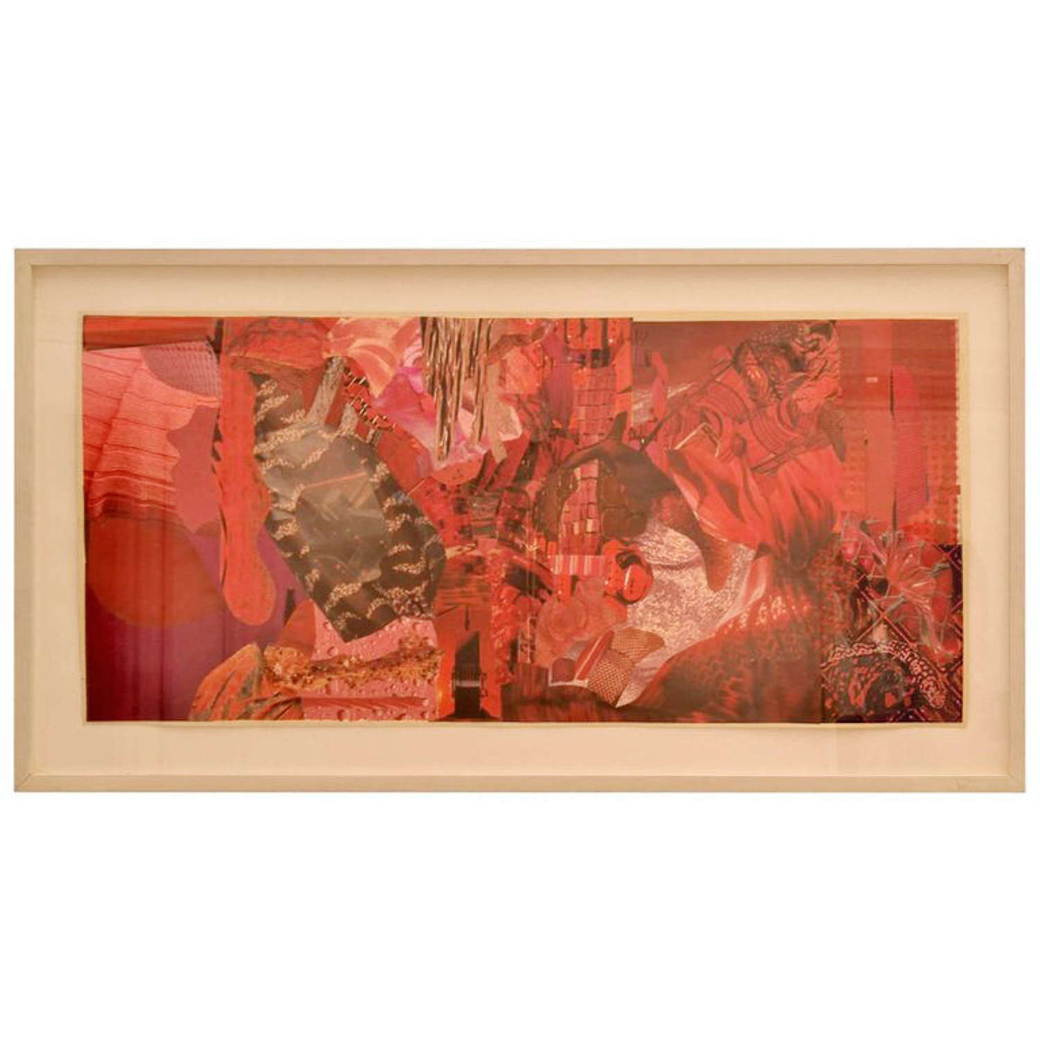Abstract Collage Art in Red by B Allan, UK, 1993