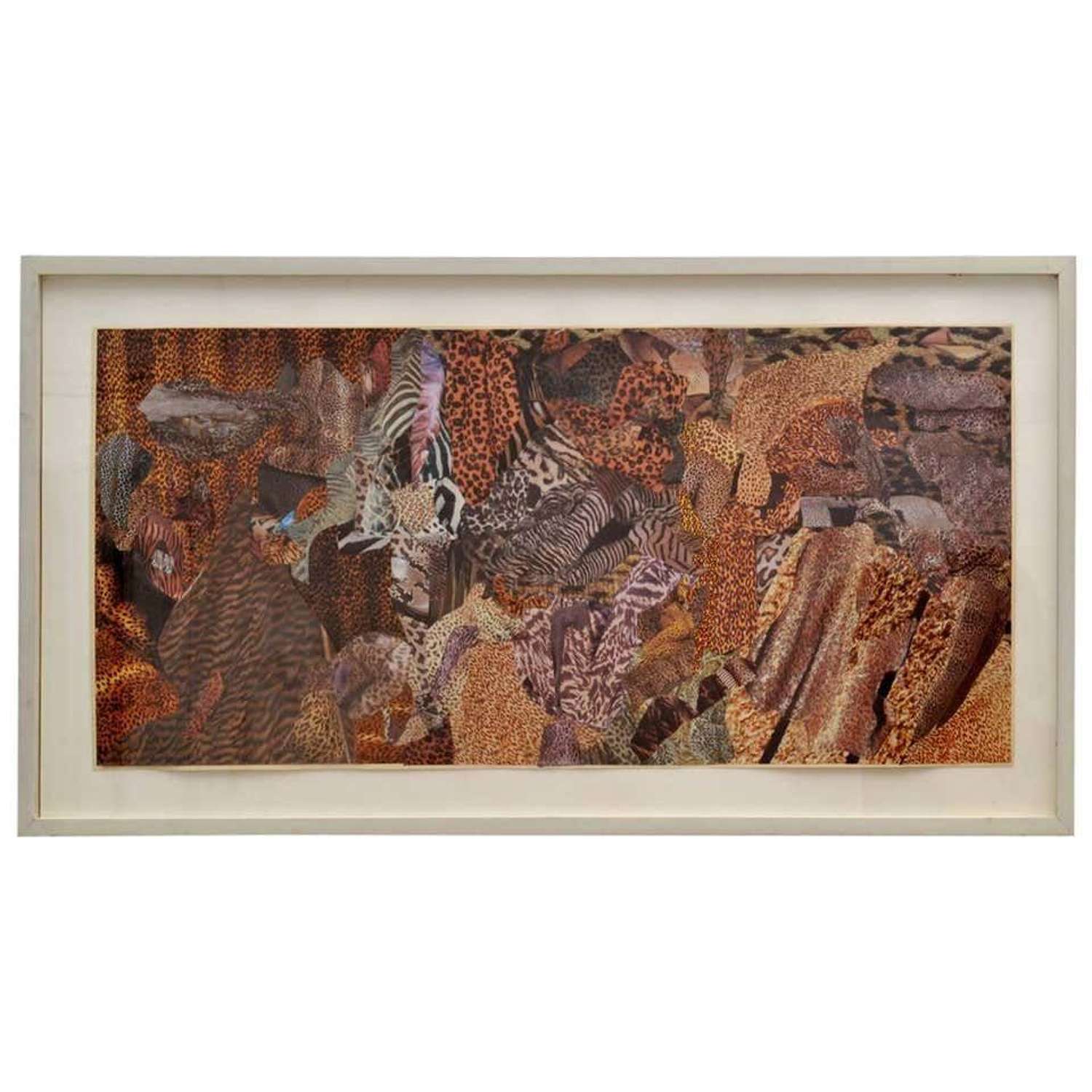 Abstract Collage Art in Brown by B Allan, UK, 1993