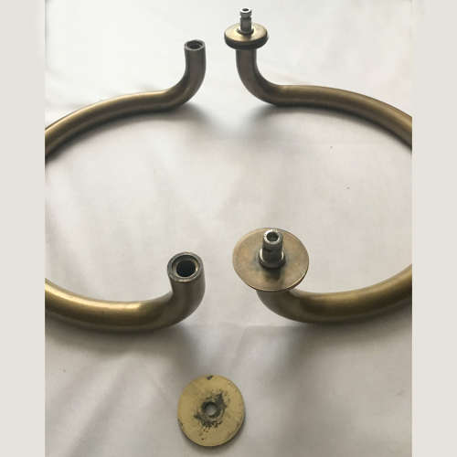 Large Pair of Curved Brass Push & Pull Door Handles