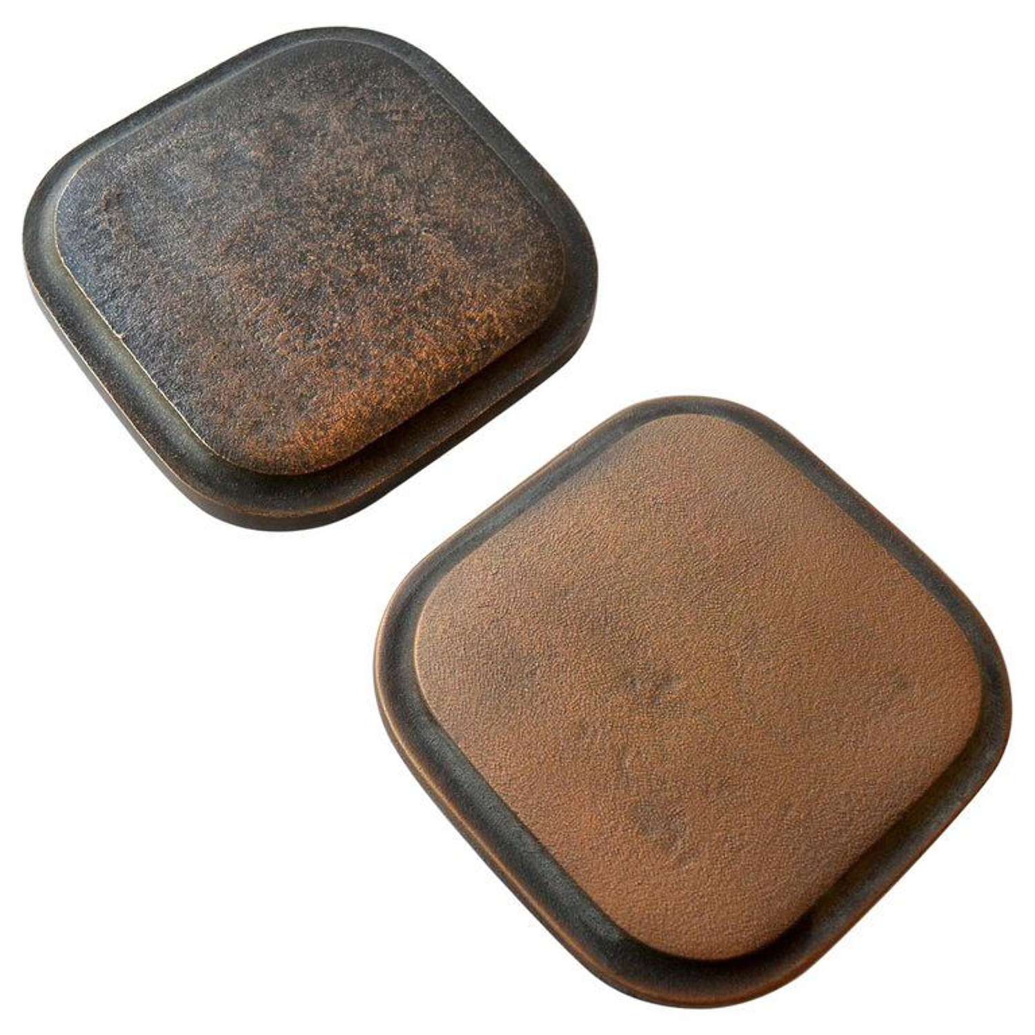 Bronze Pair of minimal Square Rounded Door Handles