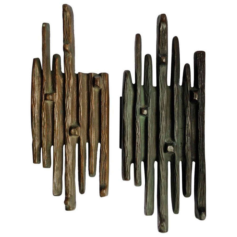 Bronze Push and Pull Door Handles with vertical design