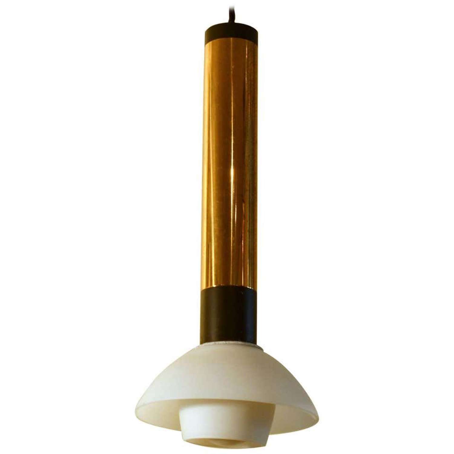 Stilnovo 1950s Italian Pendant Lamp with Opaline Glass