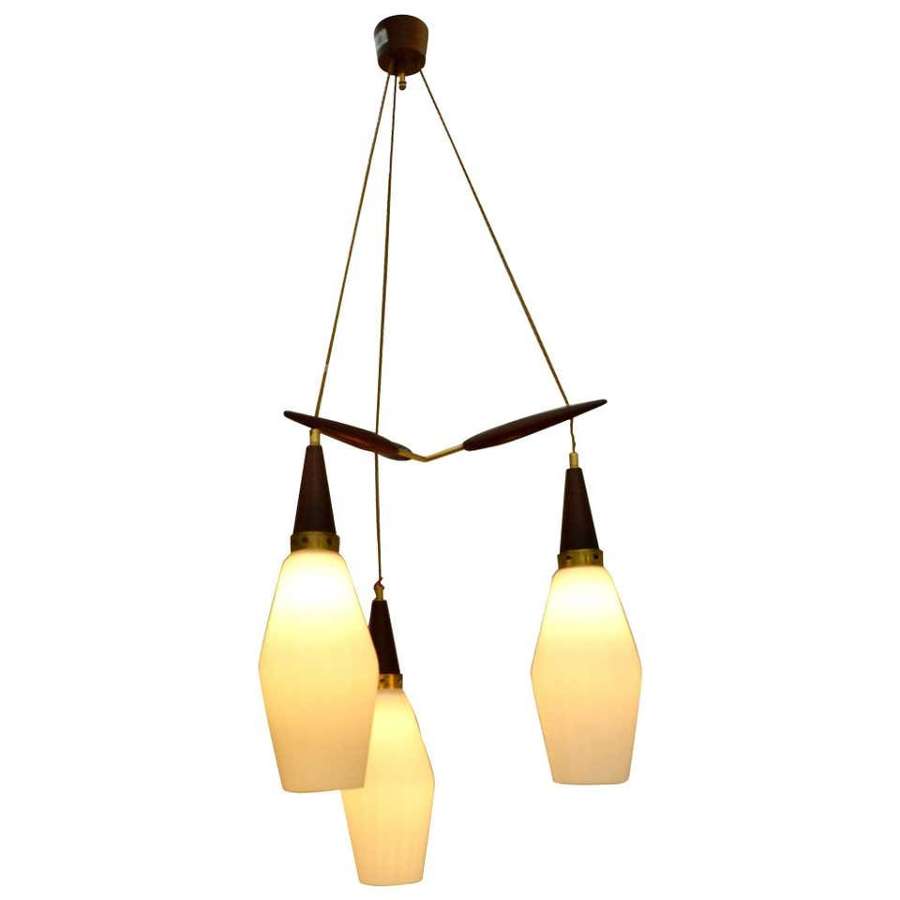 Danish 1950's Chandelier Three-Tiered