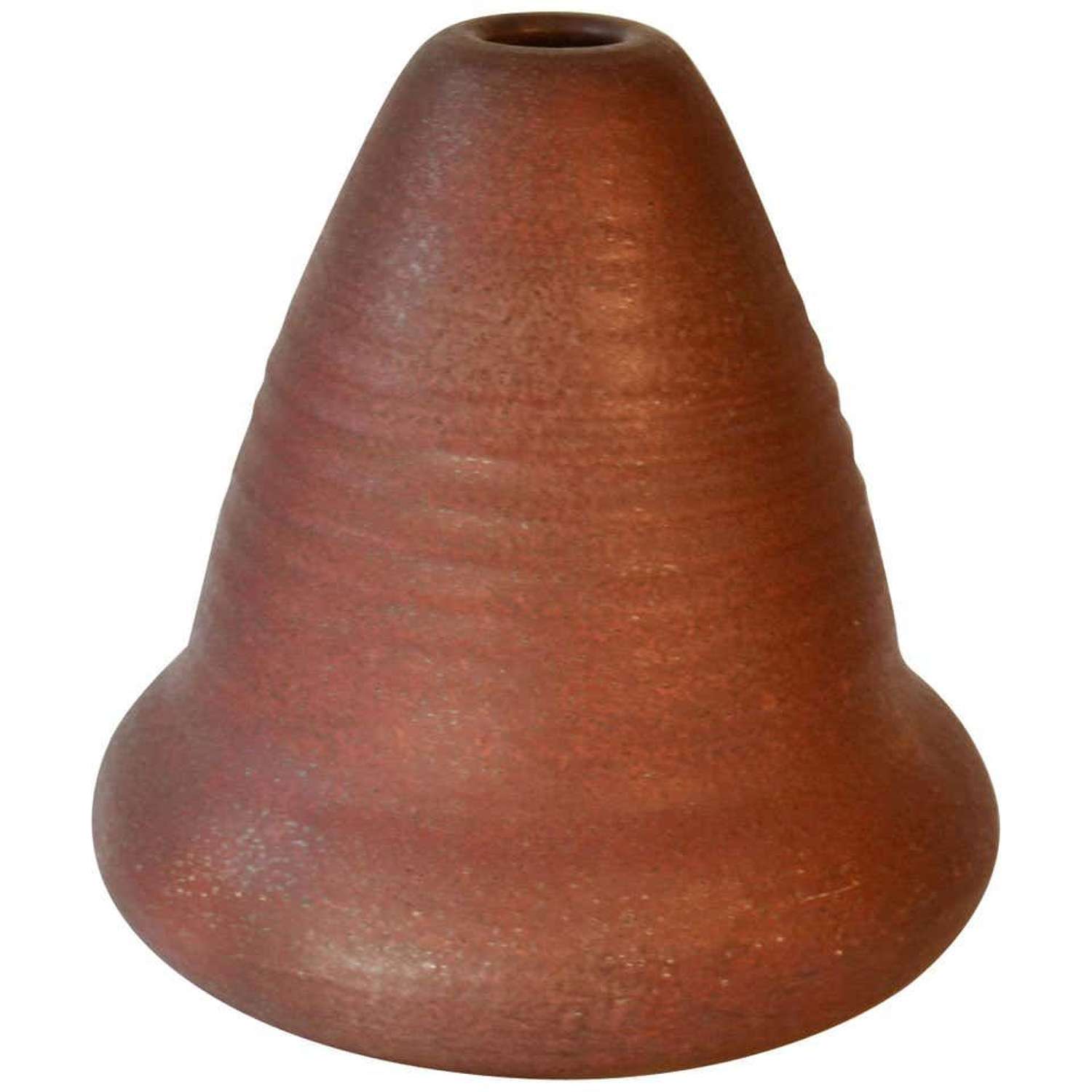 Sculptural Studio Pottery Vase with Ox Red Glaze