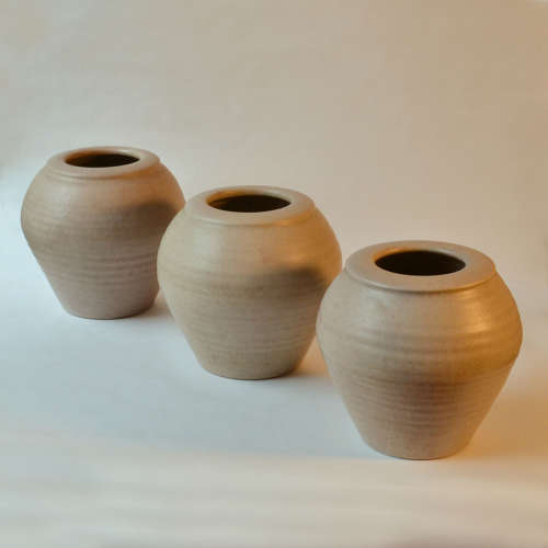 Three Ivory White 1980's Studio Pottery Vases