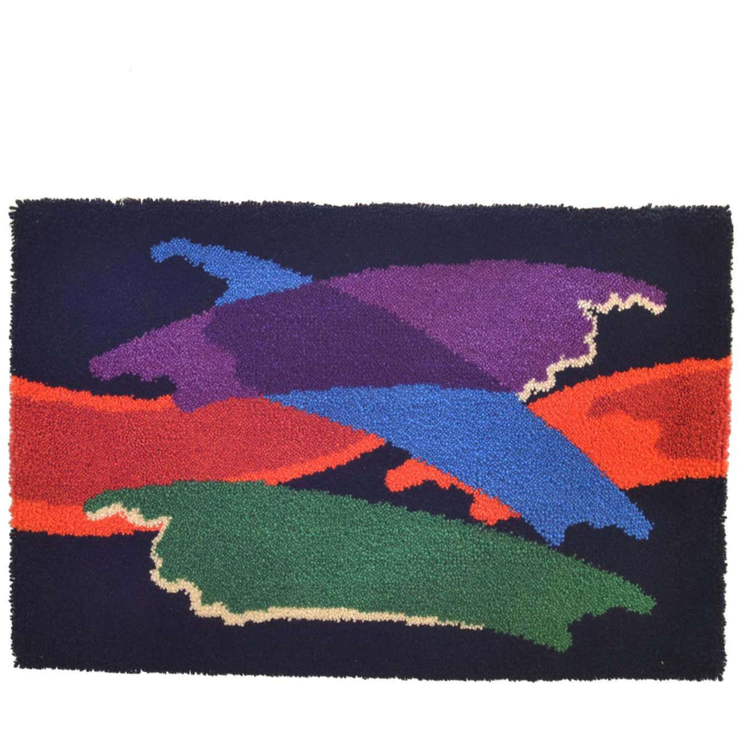 Abstract Vibrant Wall Tapestry by Junghans, 1960's
