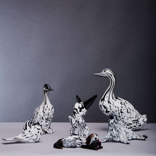 Animal Sculptures in Black and White by Archimede Seguso