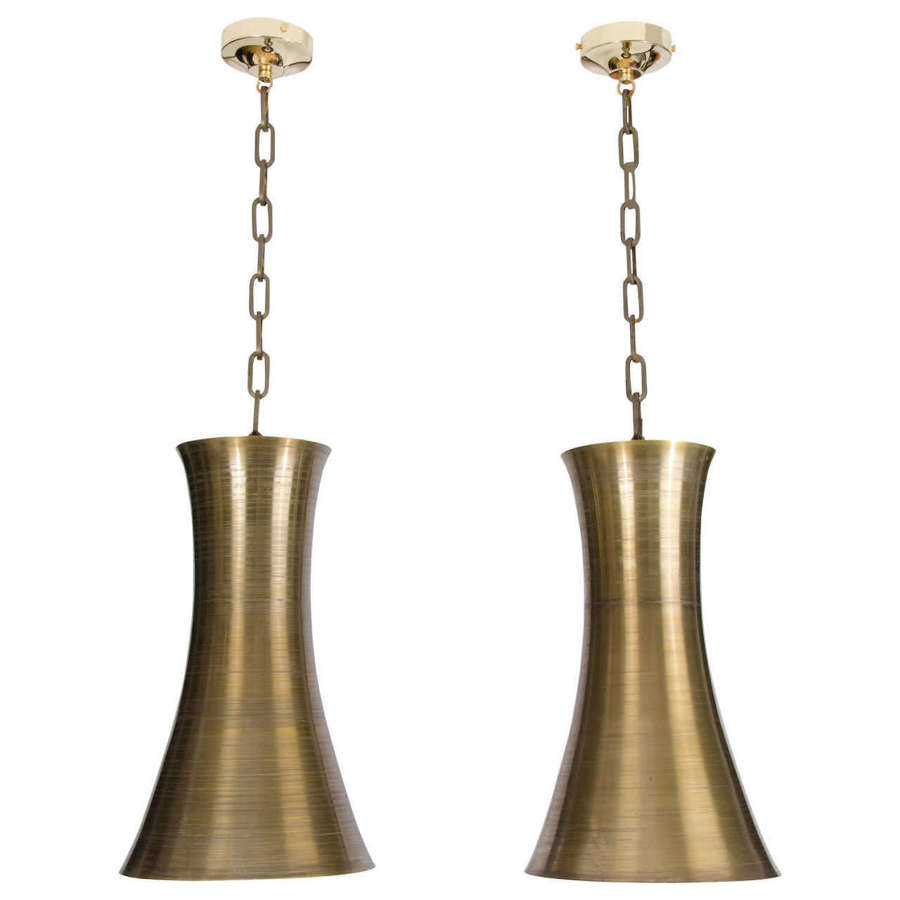 Pair of Bronze Color Hourglass Pendants