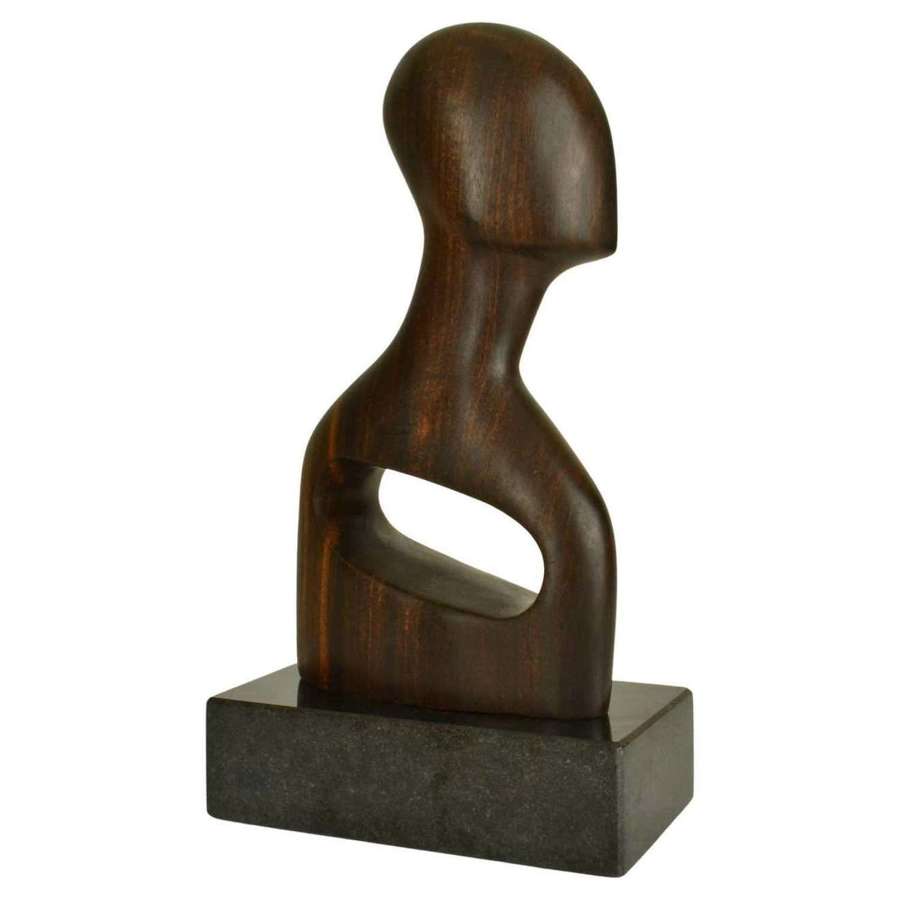 Wood Carved Abstract Bust Sculpture