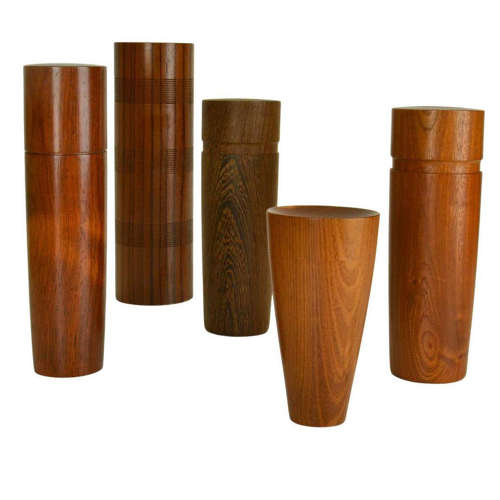 Set of Hand Turned Hard Wood Boxes
