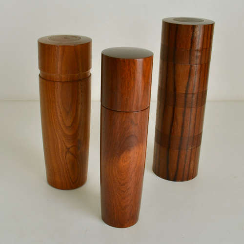 Set of Hand Turned Hard Wood Boxes