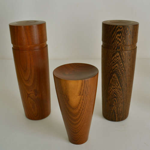 Set of Hand Turned Hard Wood Boxes