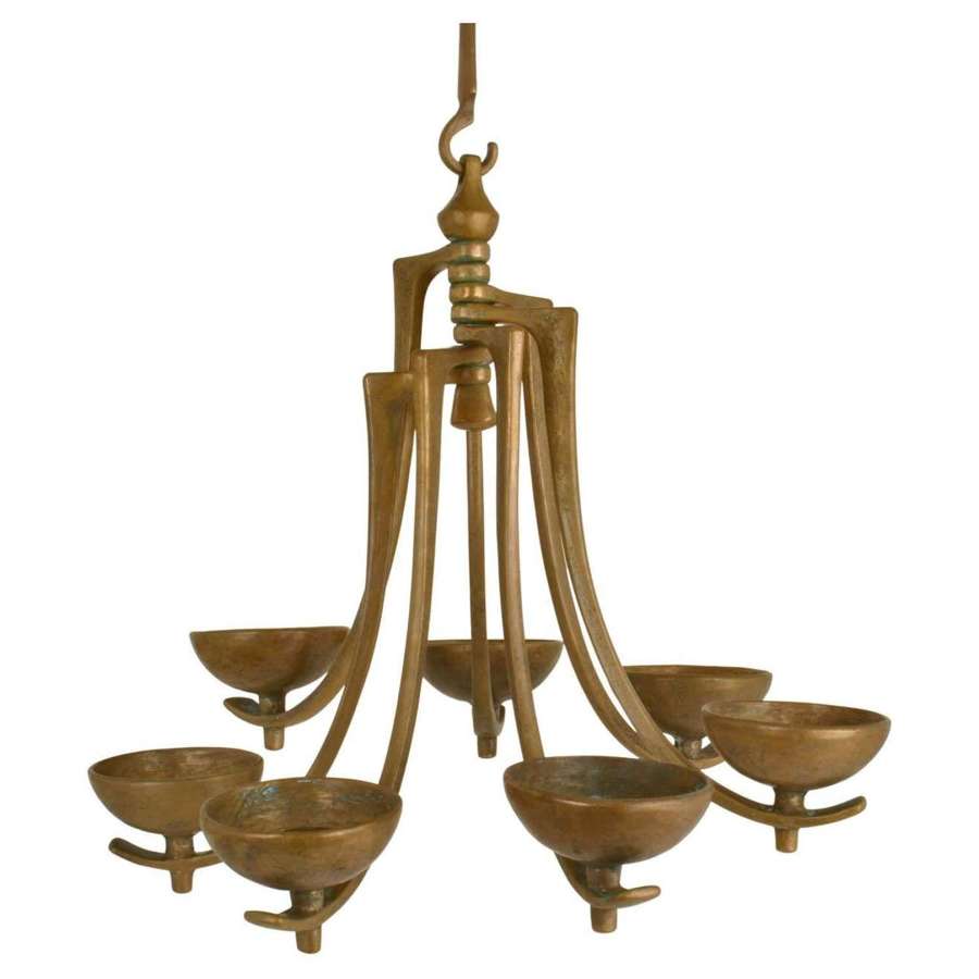 Bronze Candelabra Chandelier by Harjes, 1960's