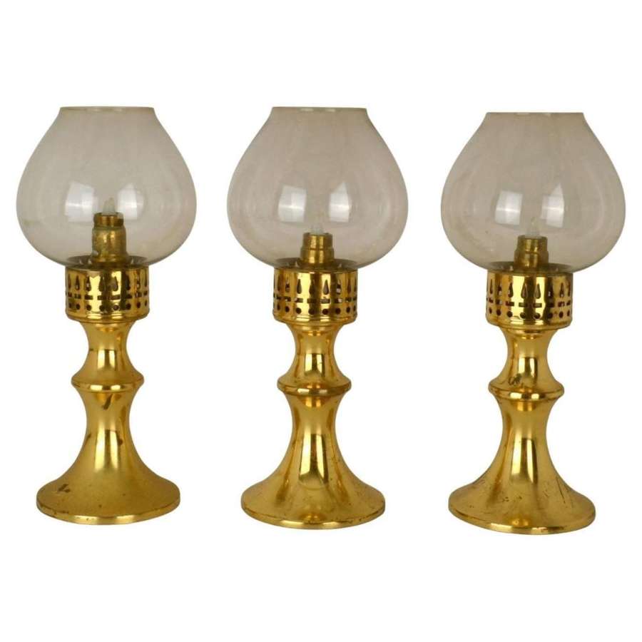 Scandinavian Brass Lanterns Candle Holders for In or Outdoors