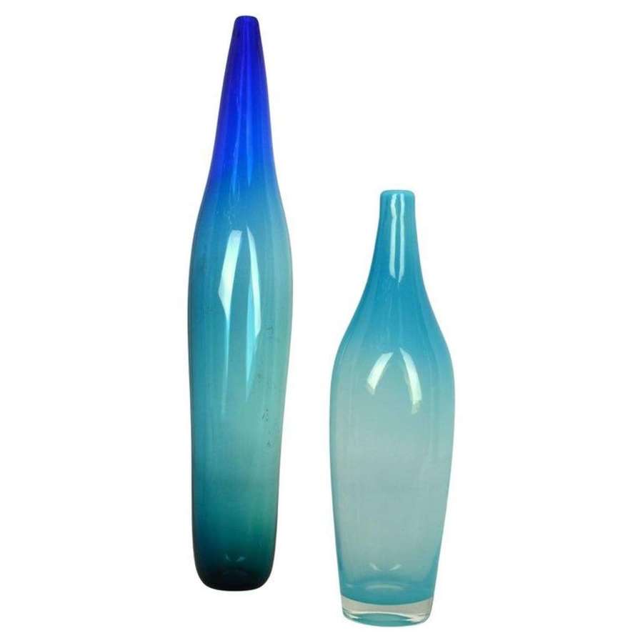 Blue Hand Blown Vases by Floris Meydam and Siem Van De Marel