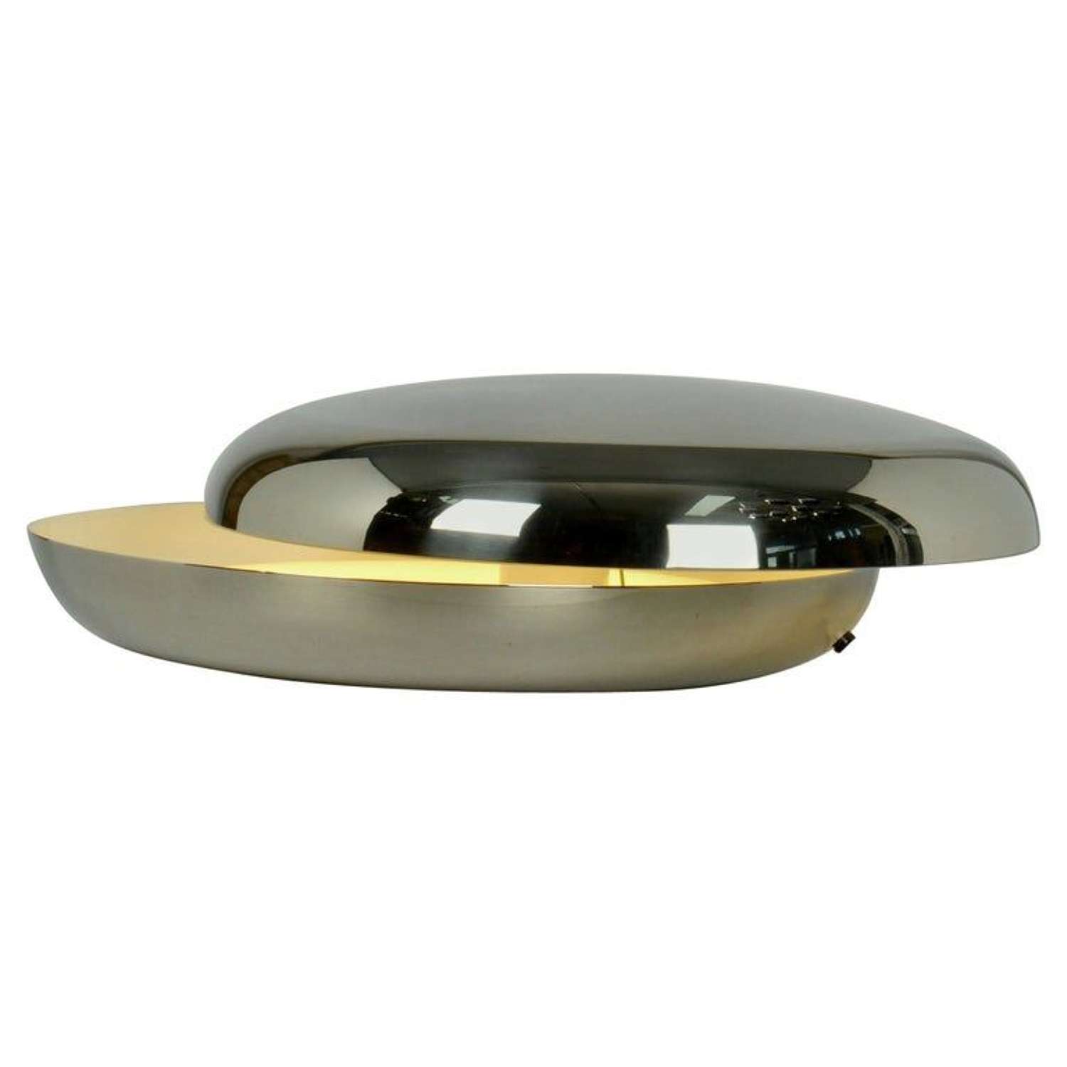 Minimalist Chrome Floor or Table Lamp Candle Loop, Wong Fontana Arte