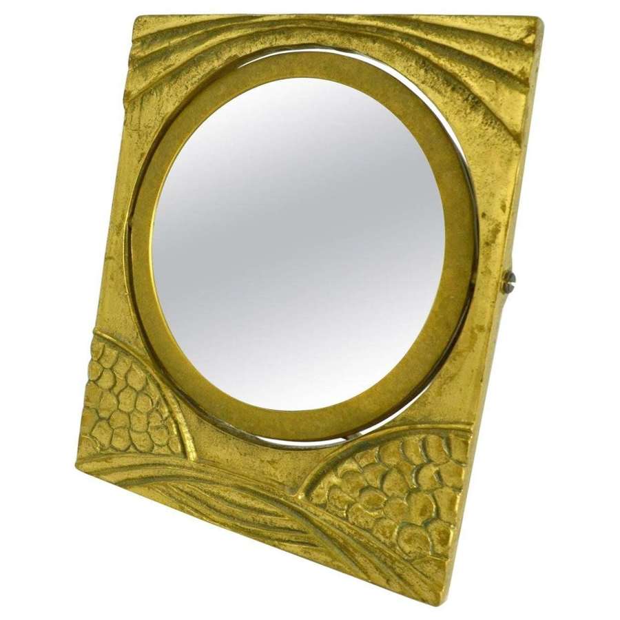 Organic Bronze Swivel Dual Table Mirror and Picture Frame