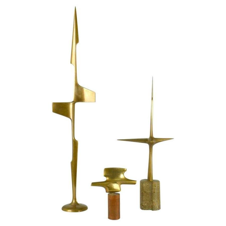 Group of Abstract Aerodynamic 1970's Bronze Sculptures