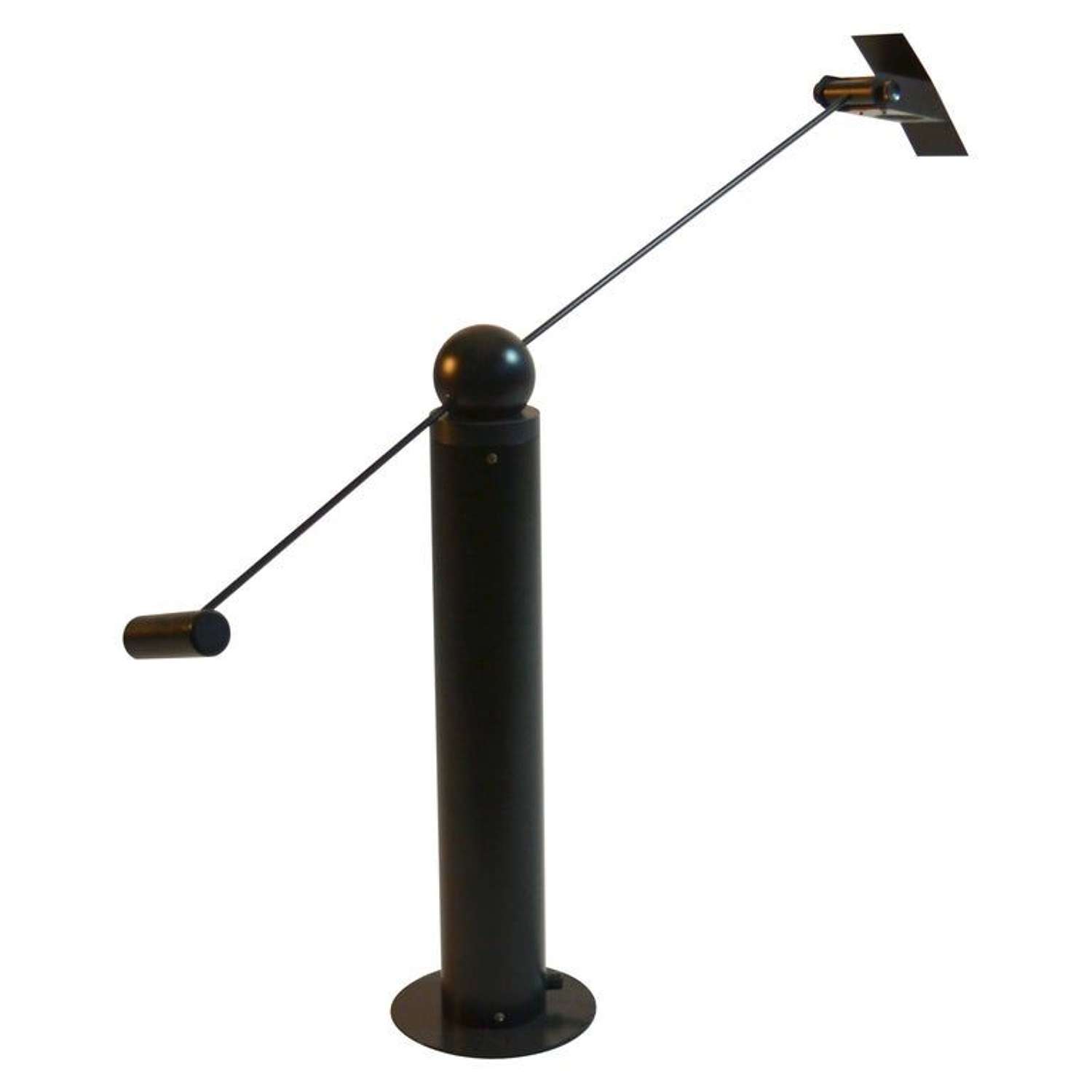 Minimalist Counterbalance Black Table Lamp Att. to Swiss Baltensweiter
