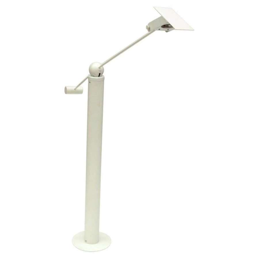 Counterbalance White Floor Lamp Attributed to Swiss Baltensweiler