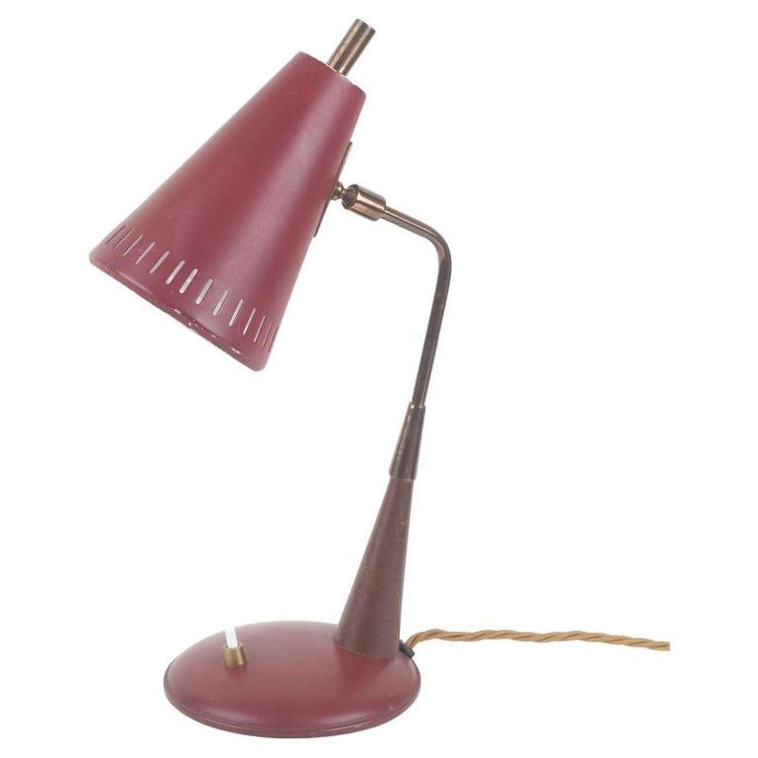 Mid-Century Modern Red Desk Lamp
