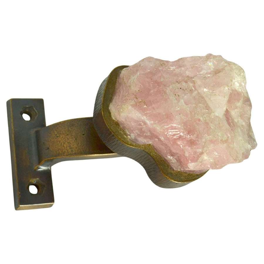 Rose Quarz and Bronze Push Pull Door Handle