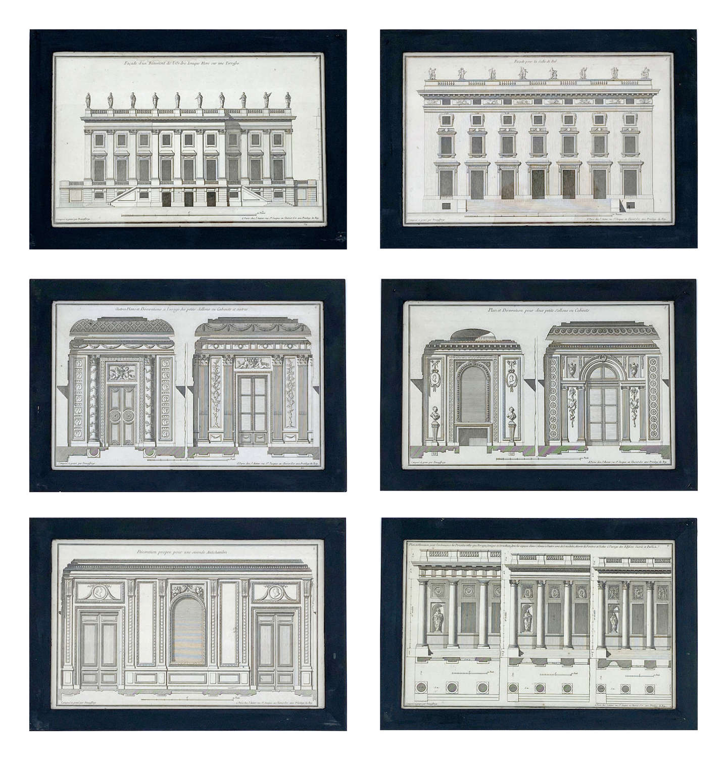 Six Neo Classical Architectural Engravings, Jean-François deNeufforge