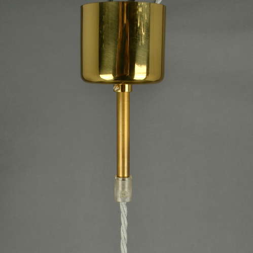 Mid Century Modern Pendant Lamp in Clear Lucite, Wire and Brass Star