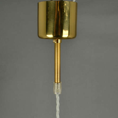 Mid Century Modern Pendant Lamp in Lucite, Wire and Brass