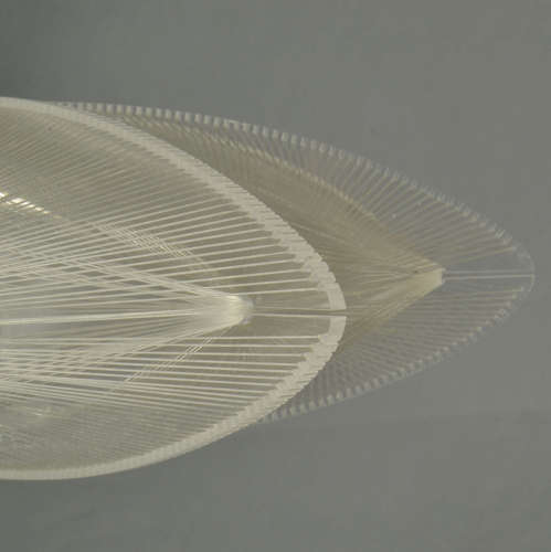 Mid Century Modern Pendant Lamp in Lucite, Wire and Brass