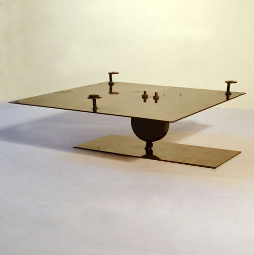 Geometric Brass Wall Candle Holders and Wall Geometric Relief