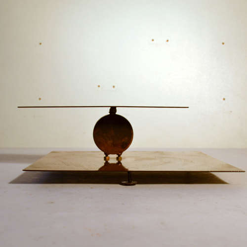 Geometric Brass Wall Candle Holders and Wall Geometric Relief