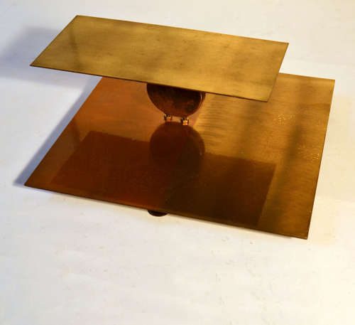 Geometric Brass Wall Candle Holders and Wall Geometric Relief