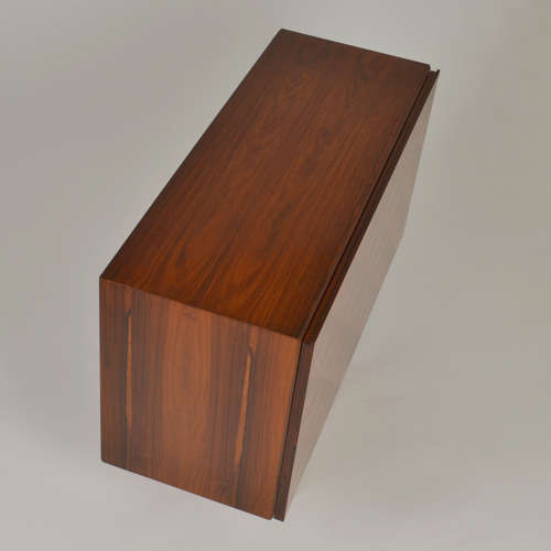 Pair of Minimal Wall Mounted 1960's Sideboards with Diamond Veneer