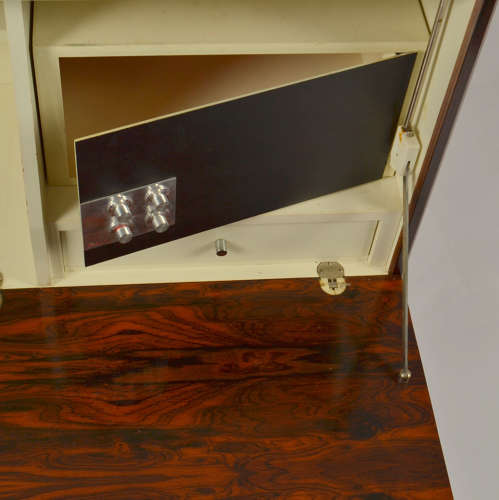 Pair of Minimal Wall Mounted 1960's Sideboards with Diamond Veneer