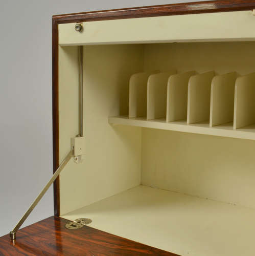 Pair of Minimal Wall Mounted 1960's Sideboards with Diamond Veneer