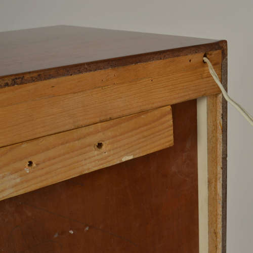 Pair of Minimal Wall Mounted 1960's Sideboards with Diamond Veneer