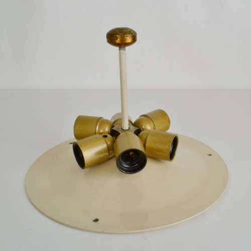 Large Flush Mount Ceiling Lamp by Poliarte Italy in Muti Color Glass