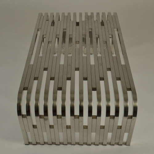Large Sculptural Relief Stainless Steel Coffee Table