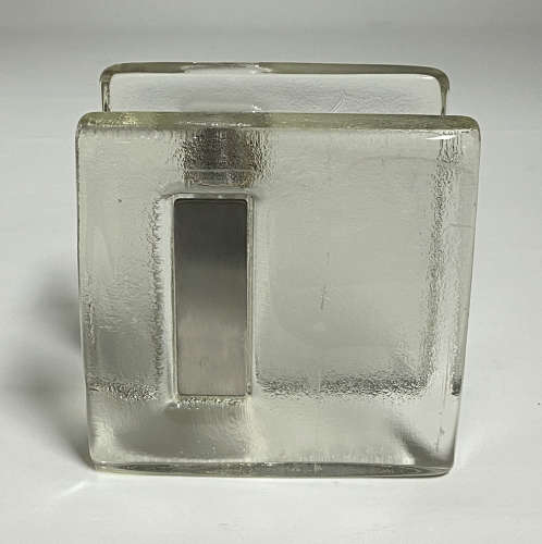 Pair of Square Clear Glass Push Pull Door Handles