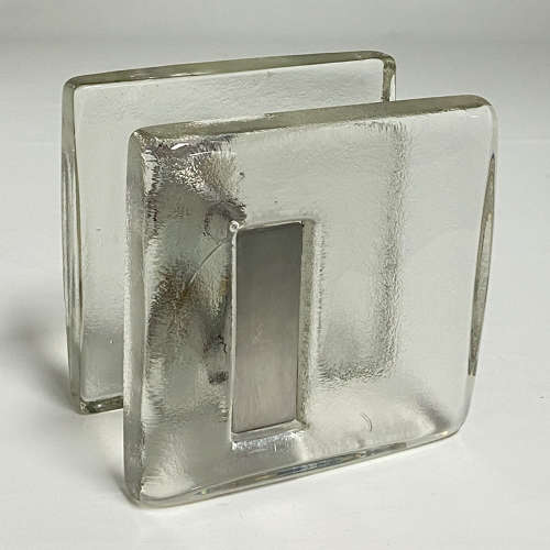 Pair of Square Clear Glass Push Pull Door Handles