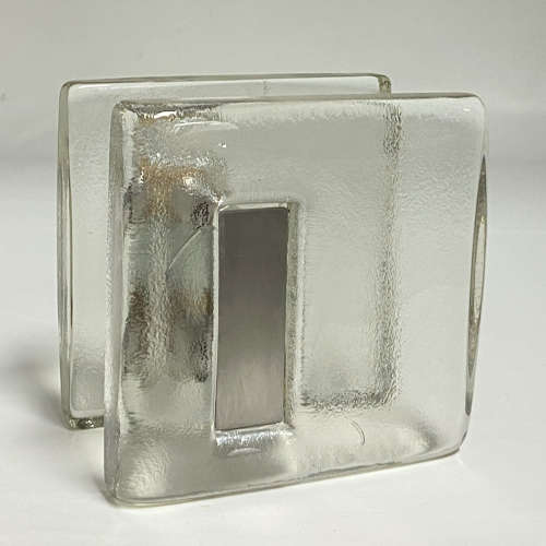 Pair of Square Clear Glass Push Pull Door Handles
