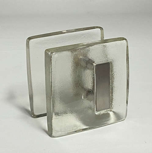 Pair of Square Clear Glass Push Pull Door Handles