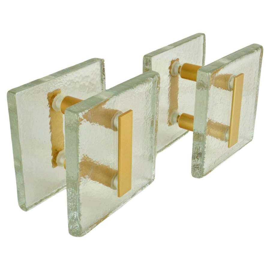 Clear Glass Architectural Pairs of Push Pull Double Door Handles
