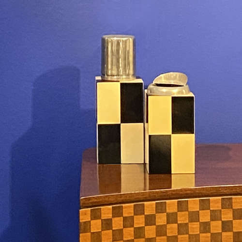Aldo Tura Cocktail Shaker and Pitcher Set in Black and White